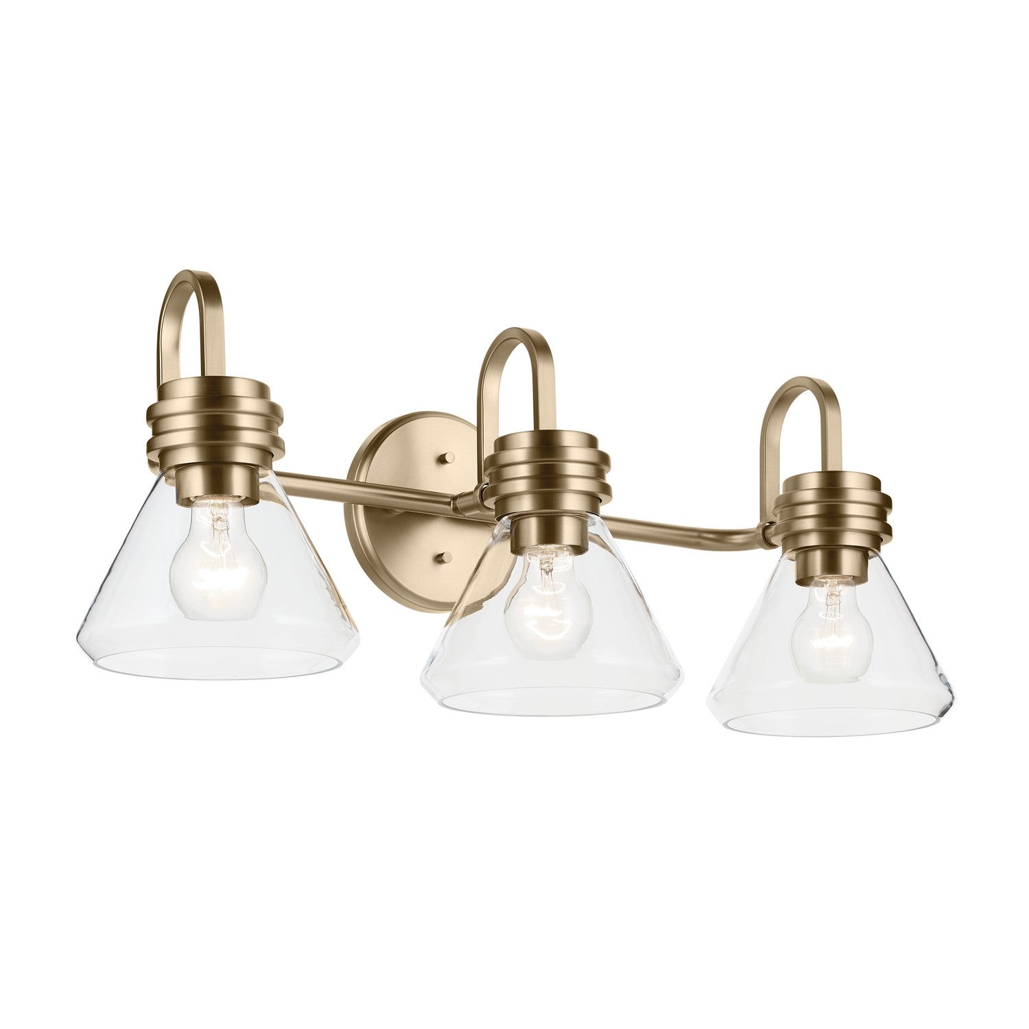 KICHLER 55155CPZCLR Farum 26" 3-Light Vanity Light With Clear Glass In Champagne Bronze