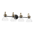 KICHLER 55156BKCLR Farum 34" 4-Light Vanity Light With Clear Glass In Black