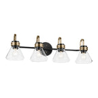 KICHLER 55156BKCLR Farum 34" 4-Light Vanity Light With Clear Glass In Black