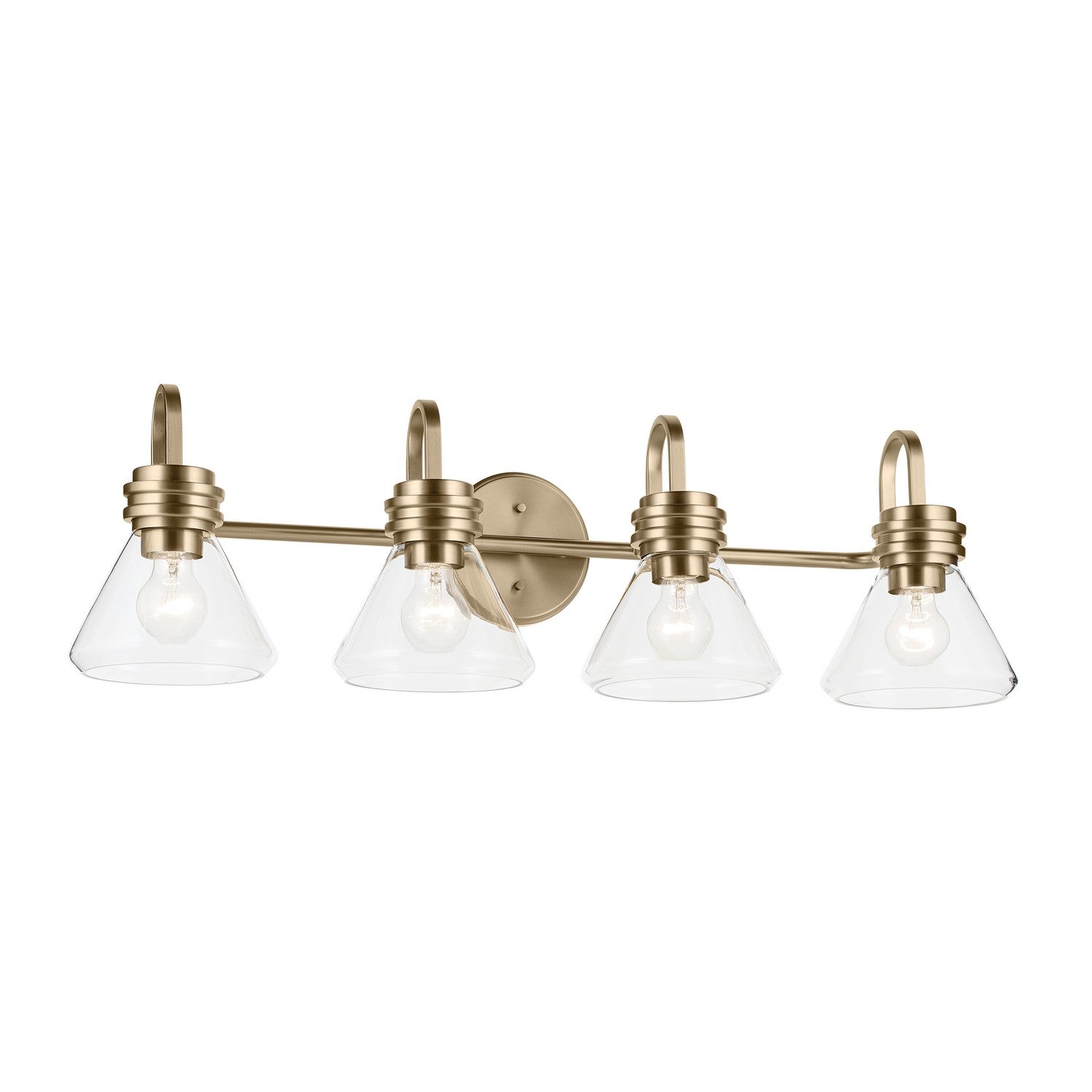 KICHLER 55156CPZCLR Farum 34" 4-Light Vanity Light With Clear Glass In Champagne Bronze