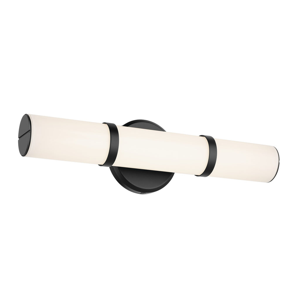 KICHLER 55187BKLED Rosh 18" Bath Bar Small Led With White Glass In Black