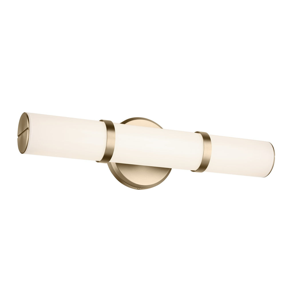 KICHLER 55187CPZLED Rosh 18" Bath Bar Small Led With White Glass In Champagne Bronze