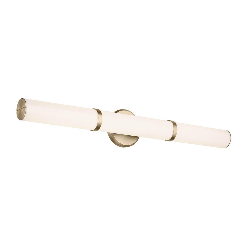 KICHLER 55189CPZLED Rosh 32" Bath Bar Large Led With White Glass In Champagne Bronze