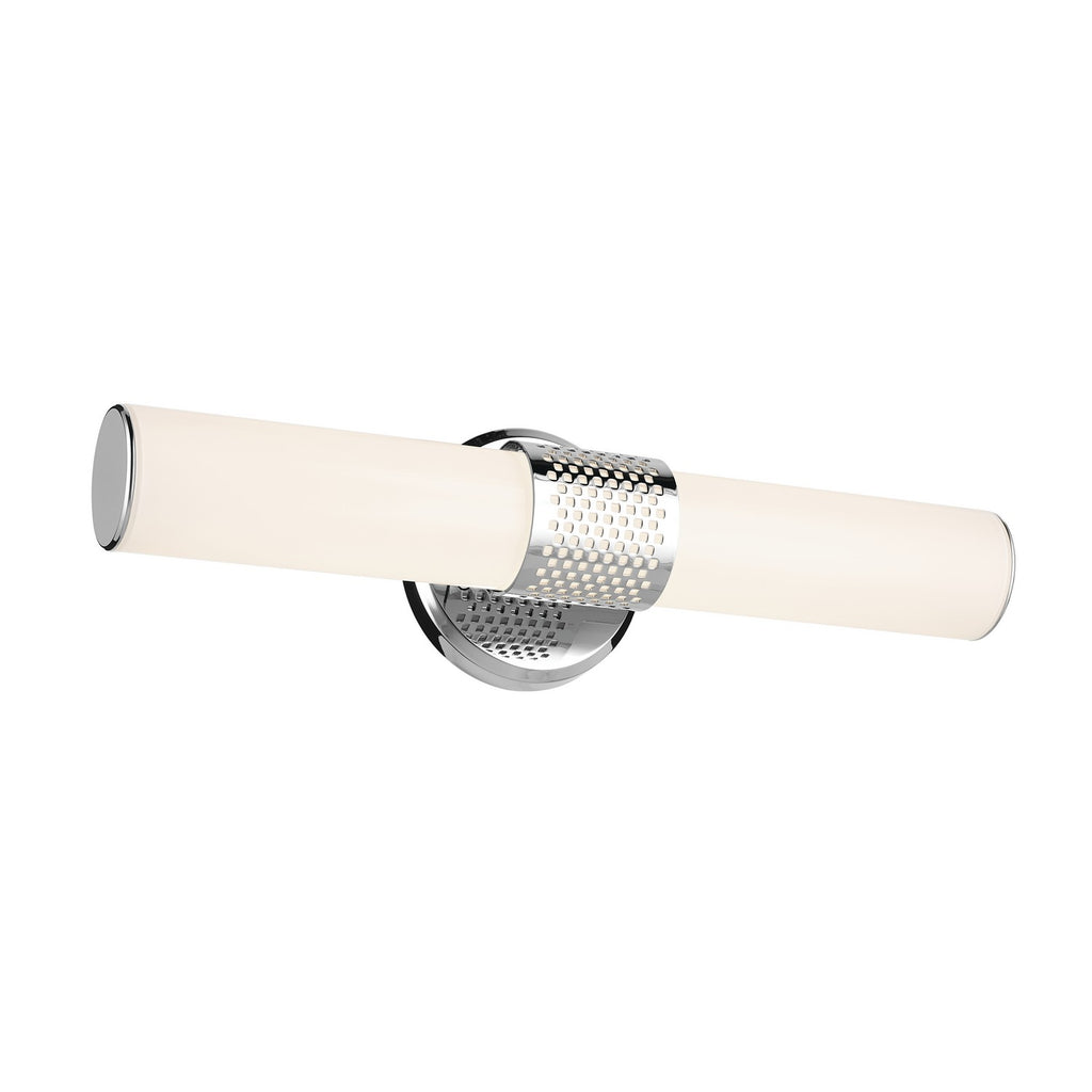 KICHLER 55191CHLED Sashi 18" Bath Bar Small Led With White Glass In Chrome