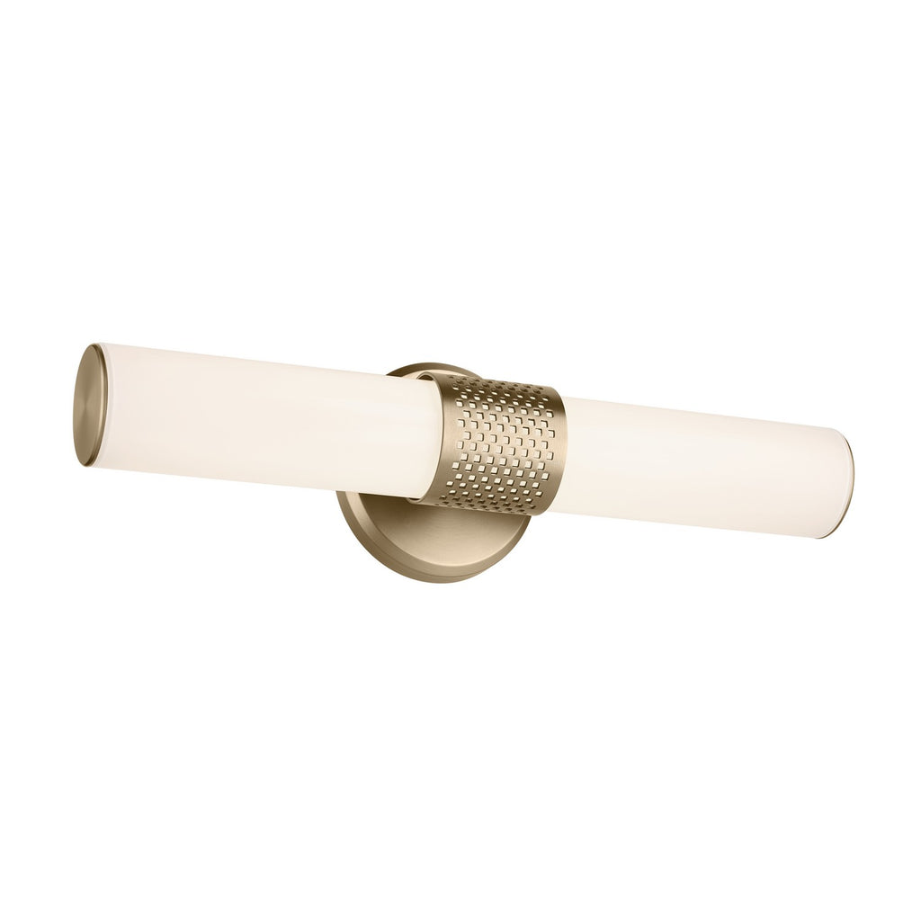 KICHLER 55191CPZLED Sashi 18" Bath Bar Small Led With White Glass In Champagne Bronze