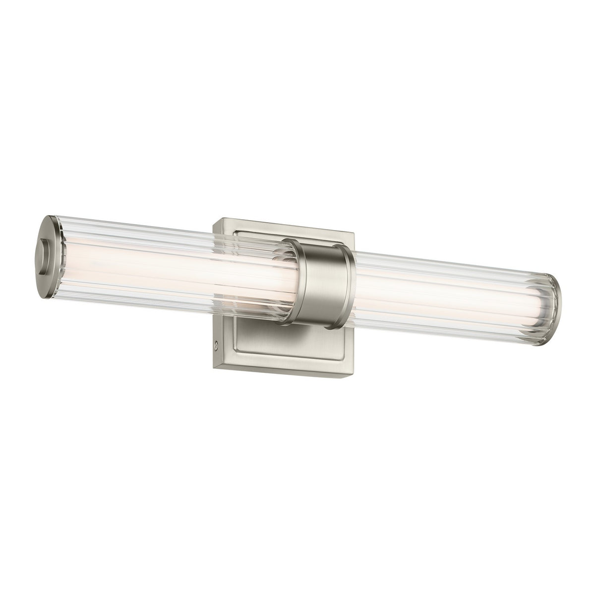 KICHLER 55195NILED Laurene 18.5" Linear Bath Bar Small Led With Clear Fluted Glass In Brushed Nickel