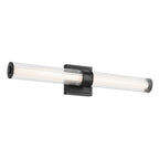 KICHLER 55196BKLED Laurene 26.5" Linear Bath Bar Medium Led With Clear Fluted Glass In Black