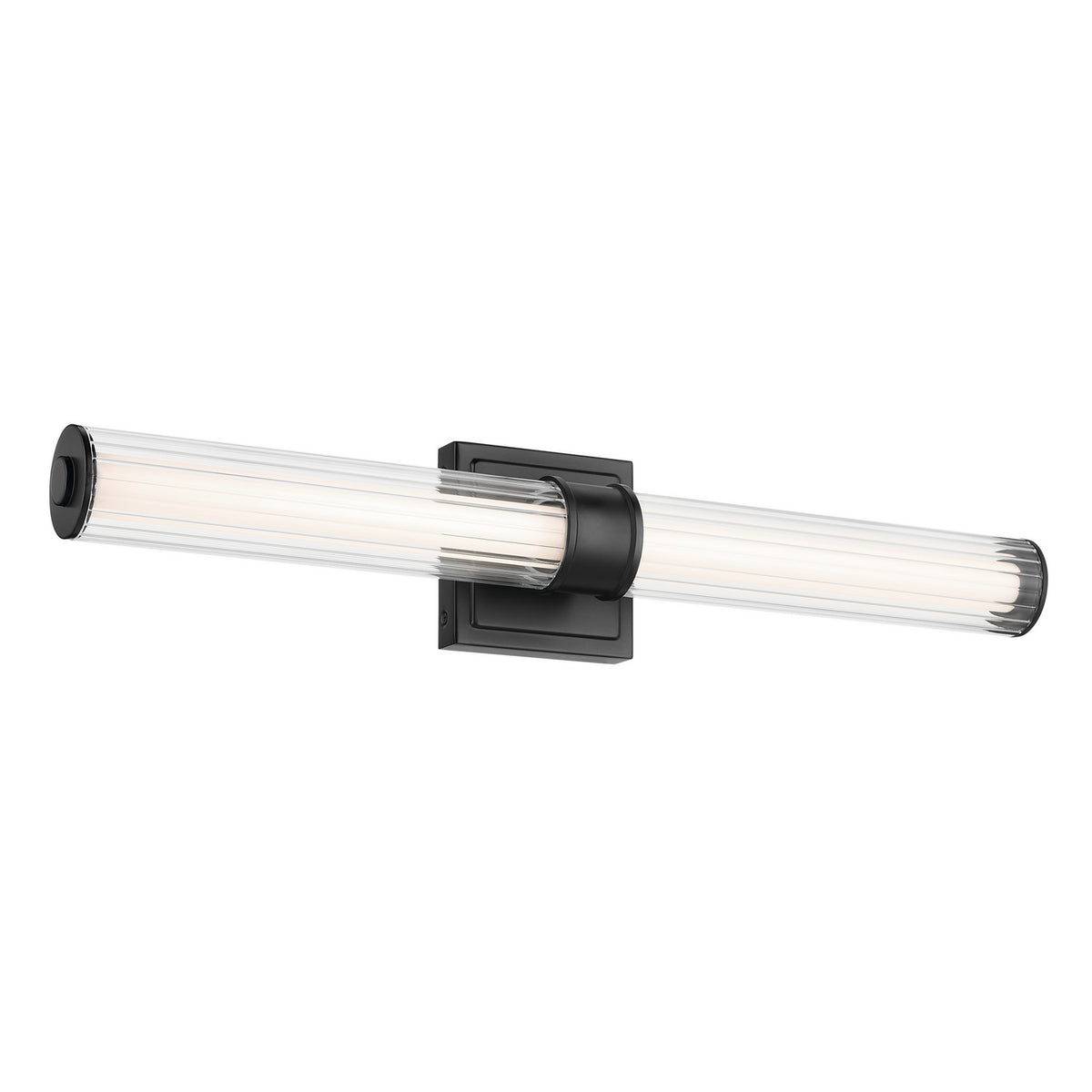 KICHLER 55196BKLED Laurene 26.5" Linear Bath Bar Medium Led With Clear Fluted Glass In Black