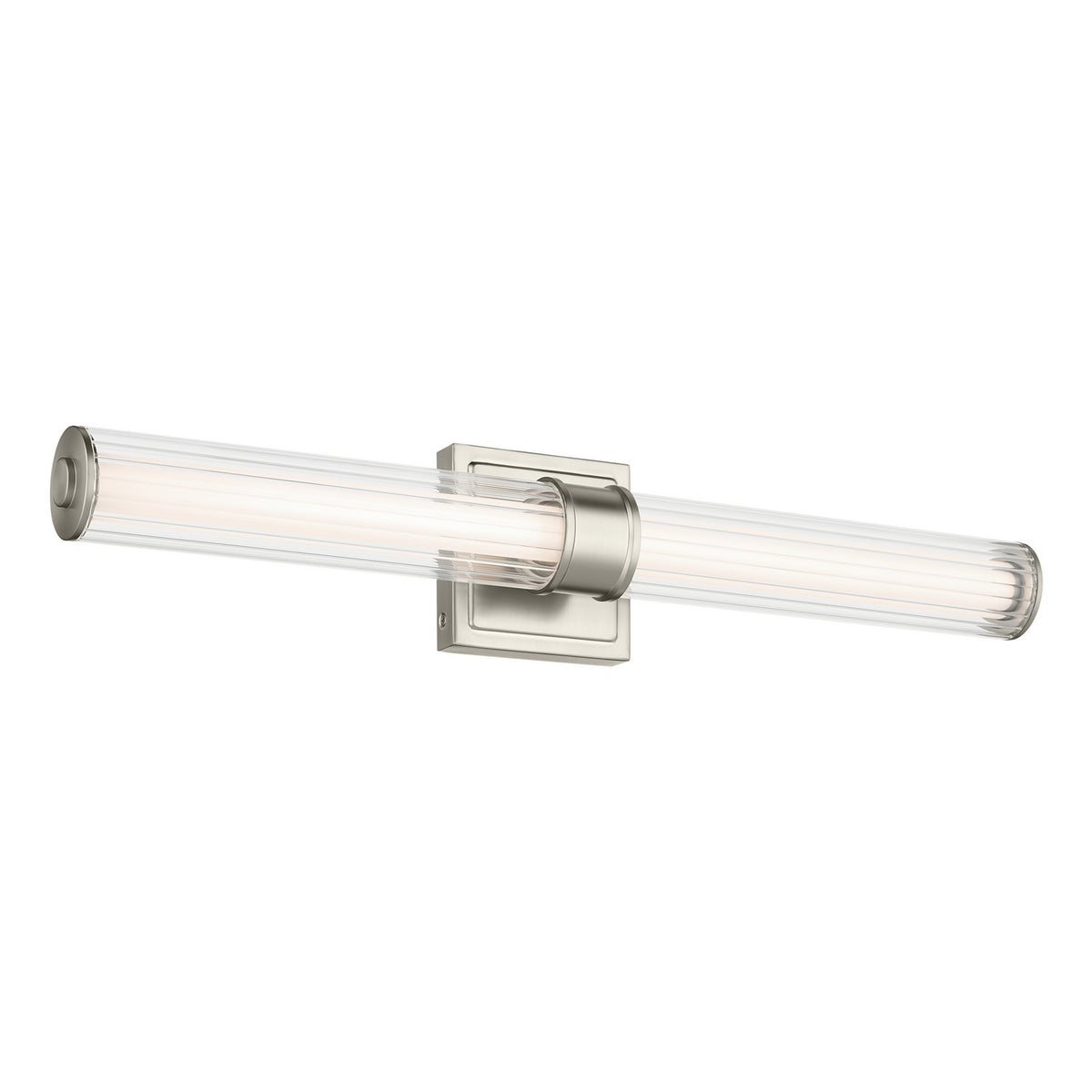 KICHLER 55196NILED Laurene 26.5" Linear Bath Bar Medium Led With Clear Fluted Glass In Brushed Nickel