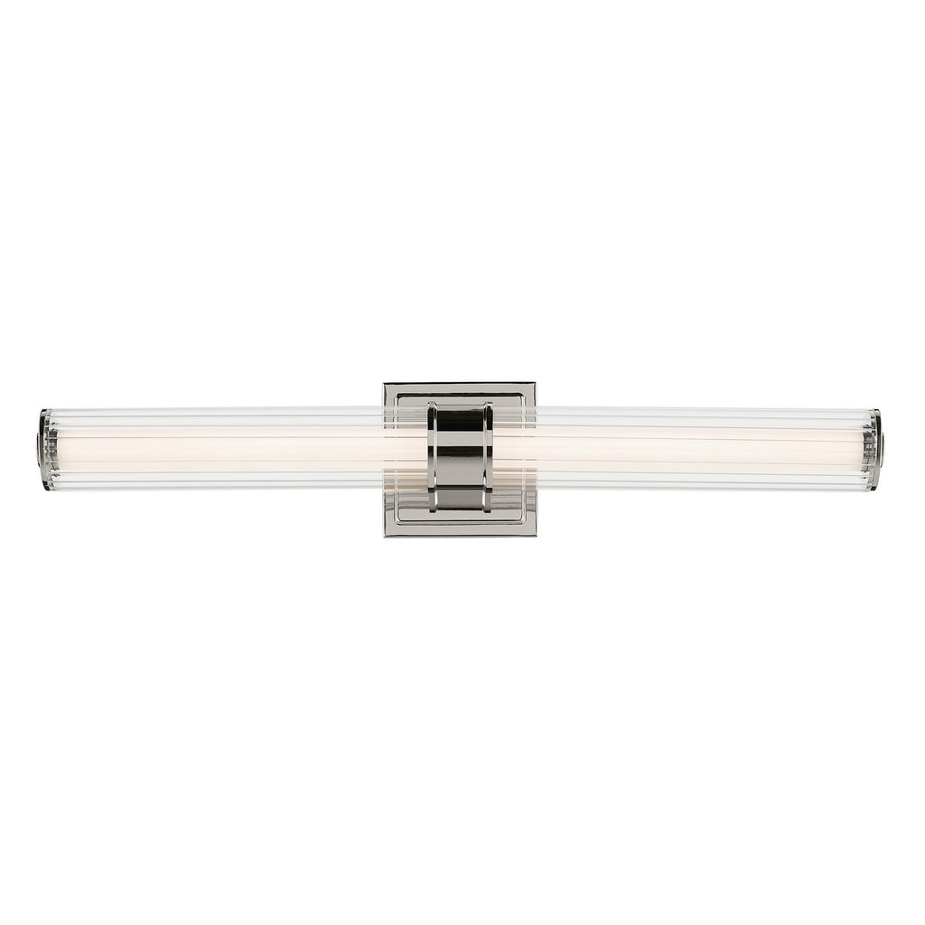 KICHLER 55196PNLED Laurene 26.5" Linear Bath Bar Medium Led With Clear Fluted Glass In Chrome