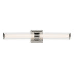KICHLER 55196PNLED Laurene 26.5" Linear Bath Bar Medium Led With Clear Fluted Glass In Chrome