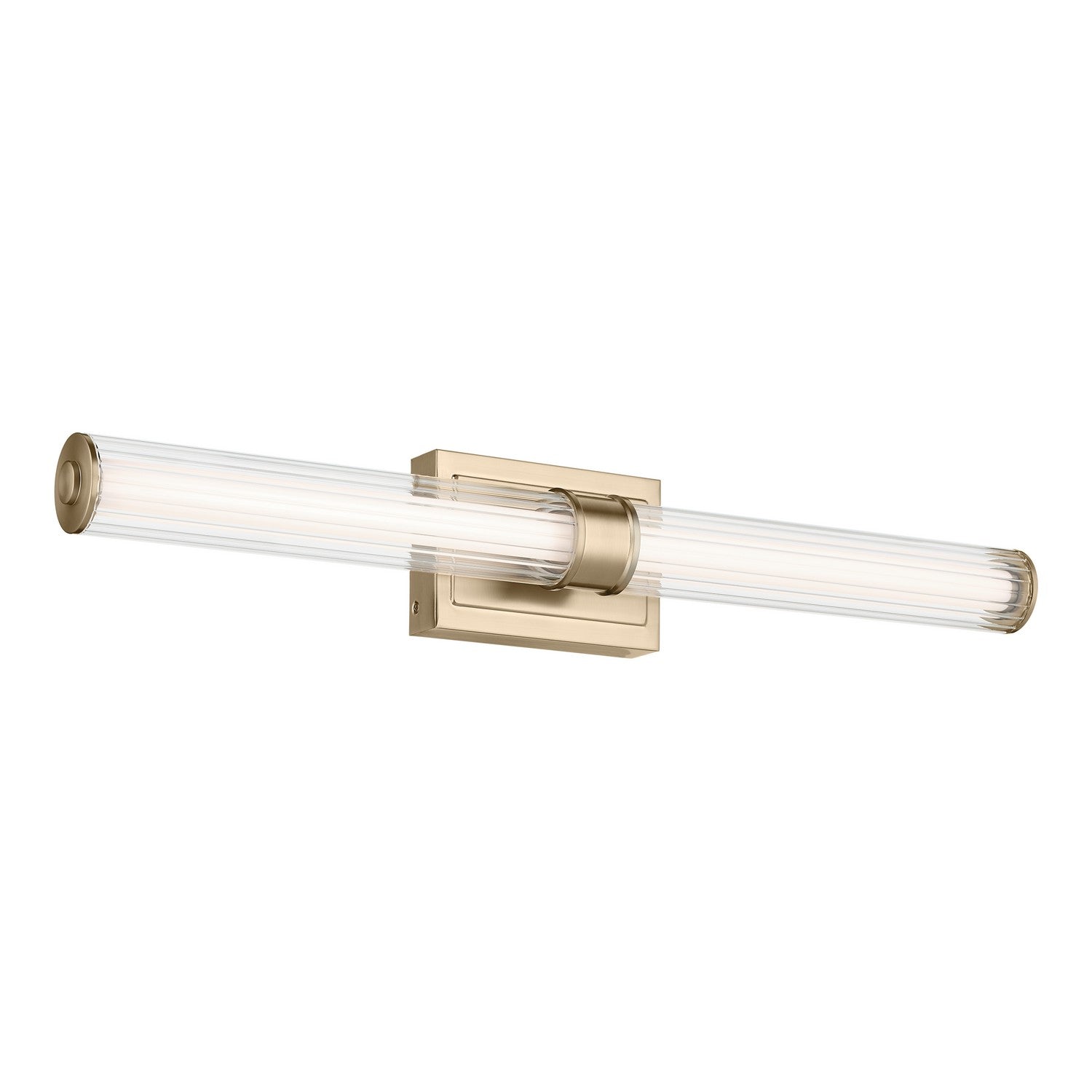 KICHLER 55197CPZLED Laurene 31" Linear Bath Bar Large Led With Clear Fluted Glass In Champagne Bronze