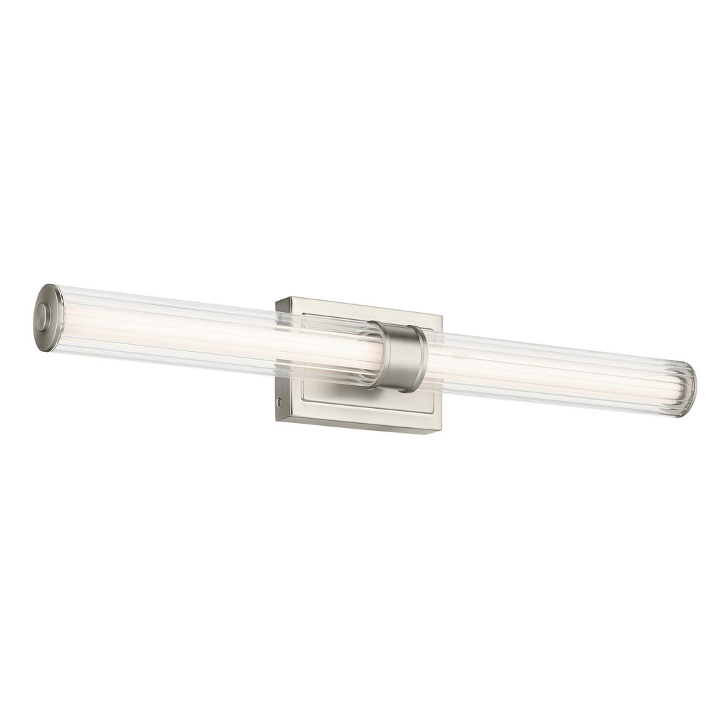 KICHLER 55197NILED Laurene 31" Linear Bath Bar Large Led With Clear Fluted Glass In Brushed Nickel