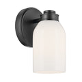 KICHLER 55200BK Shae 8.25" 1-Light Wall Sconce With White Opal Glass In Black