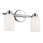 KICHLER 55201CH Shae 15" 2-Light Vanity Light With White Opal Glass In Chrome