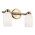 KICHLER 55201CPZ Shae 15" 2-Light Vanity Light With White Opal Glass In Champagne Bronze