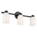 KICHLER 55202BK Shae 24.25" 3-Light Vanity Light With White Opal Glass In Black