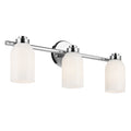 KICHLER 55202CH Shae 24.25" 3-Light Vanity Light With White Opal Glass In Chrome