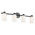 KICHLER 55203BK Shae 31" 4-Light Vanity Light With White Opal Glass In Black