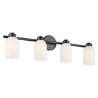 KICHLER 55203BK Shae 31" 4-Light Vanity Light With White Opal Glass In Black