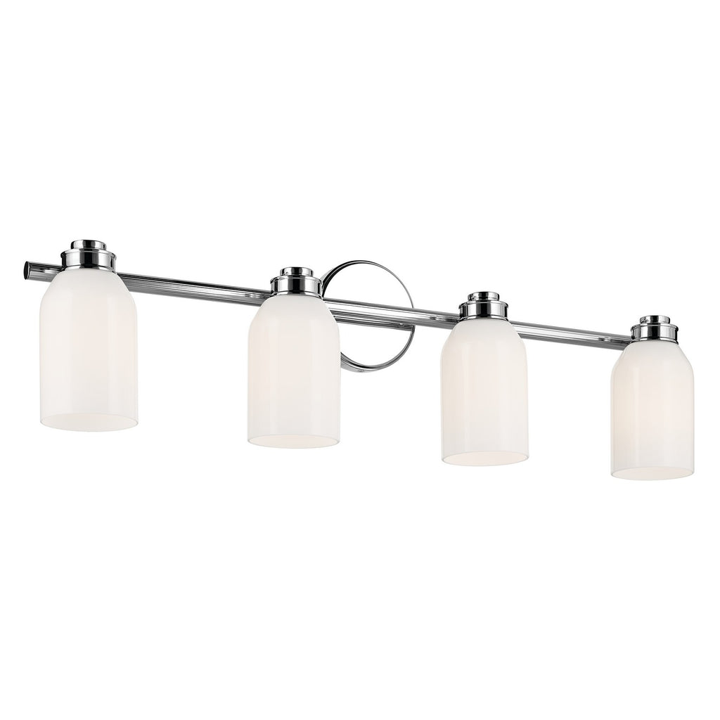 KICHLER 55203CH Shae 31" 4-Light Vanity Light With White Opal Glass In Chrome