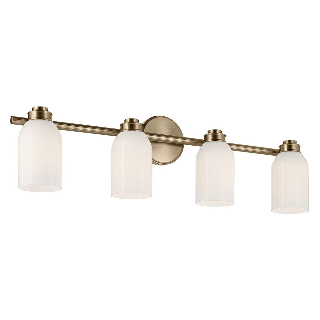 KICHLER 55203CPZ Shae 31" 4-Light Vanity Light With White Opal Glass In Champagne Bronze