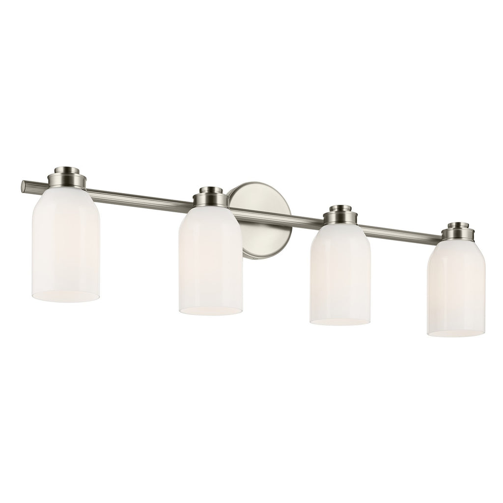 KICHLER 55203NI Shae 31" 4-Light Vanity Light With White Opal Glass In Brushed Nickel