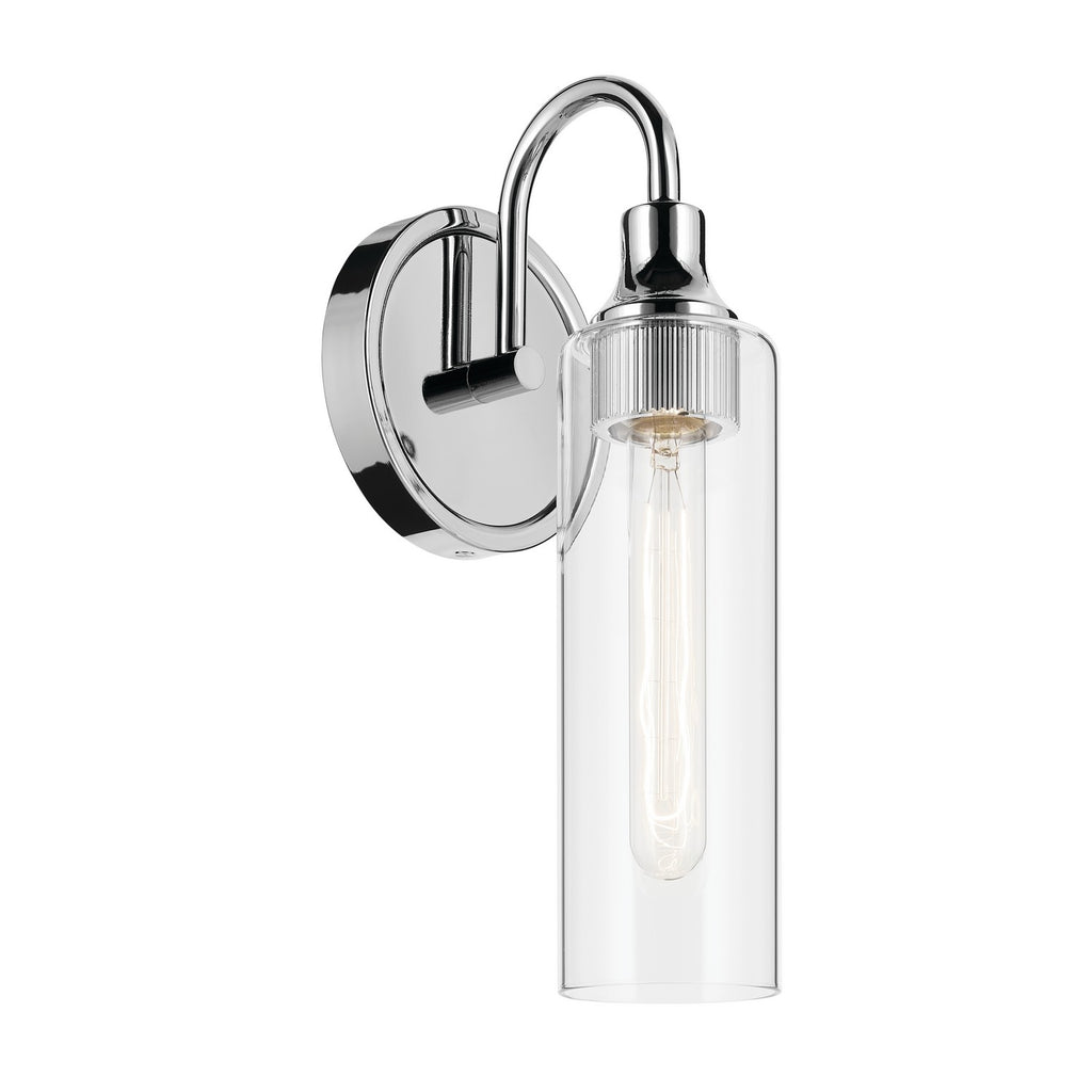 KICHLER 55209CH Kavi 13" 1-Light Wall Sconce With Clear Glass In Chrome