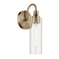 KICHLER 55209CPZ Kavi 13" 1-Light Wall Sconce With Clear Glass In Champagne Bronze