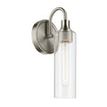 KICHLER 55209NI Kavi 13" 1-Light Wall Sconce With Clear Glass In Brushed Nickel