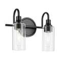 KICHLER 55210BK Kavi 12.5" 2-Light Vanity Light With Clear Glass In Black