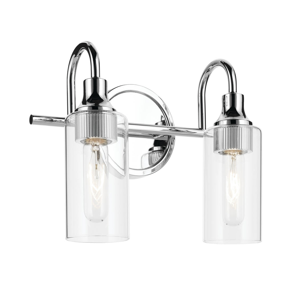 KICHLER 55210CH Kavi 12.5" 2-Light Vanity Light With Clear Glass In Chrome