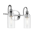 KICHLER 55210CH Kavi 12.5" 2-Light Vanity Light With Clear Glass In Chrome