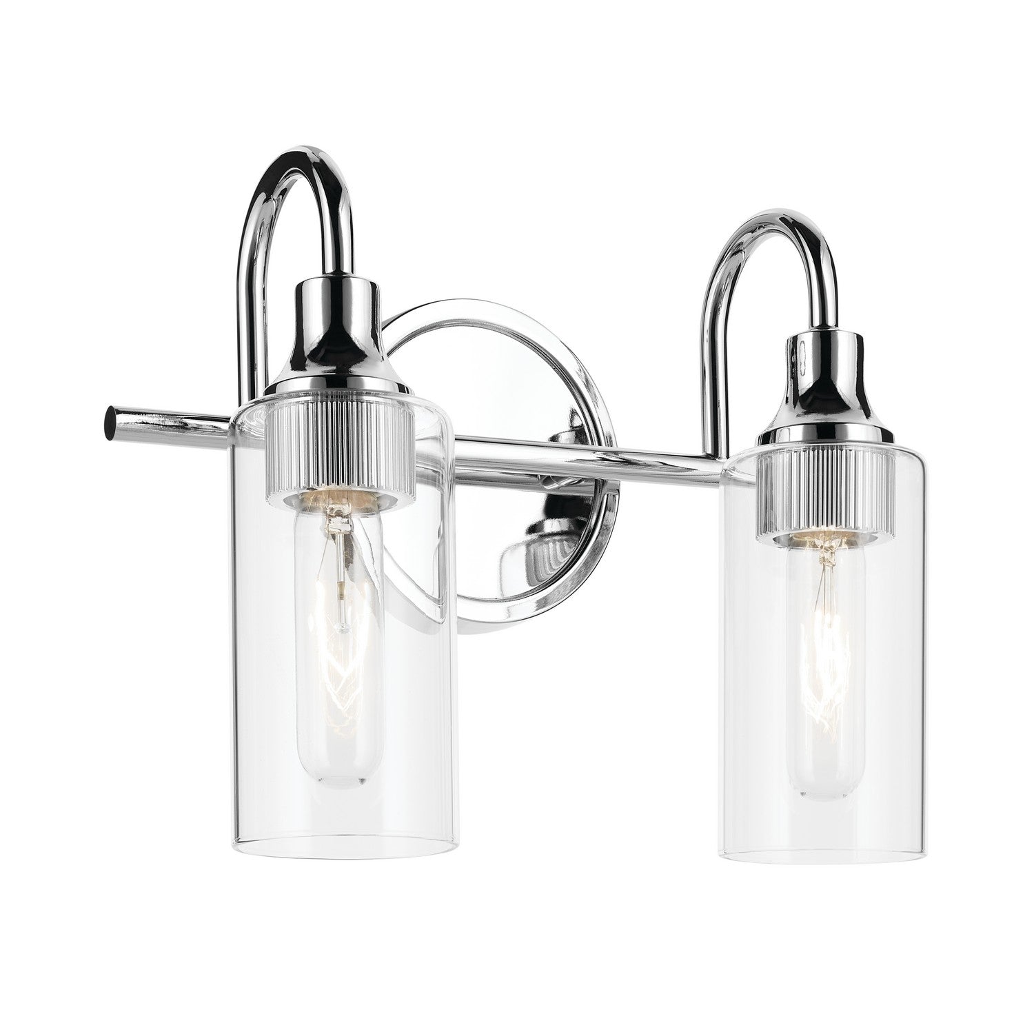KICHLER 55210CH Kavi 12.5" 2-Light Vanity Light With Clear Glass In Chrome