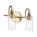 KICHLER 55210CPZ Kavi 12.5" 12.5 2-Light Vanity Light With Clear Glass In Champagne Bronze