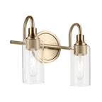 KICHLER 55210CPZ Kavi 12.5" 12.5 2-Light Vanity Light With Clear Glass In Champagne Bronze