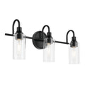KICHLER 55211BK Kavi 23" 3-Light Vanity Light With Clear Glass In Black