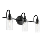 KICHLER 55211BK Kavi 23" 3-Light Vanity Light With Clear Glass In Black