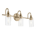 KICHLER 55211CPZ Kavi 23" 3-Light Vanity Light With Clear Glass In Champagne Bronze