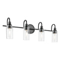 KICHLER 55212BK Kavi 31.5" 4-Light Vanity Light With Clear Glass In Black