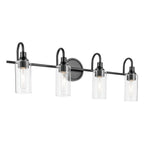 KICHLER 55212BK Kavi 31.5" 4-Light Vanity Light With Clear Glass In Black