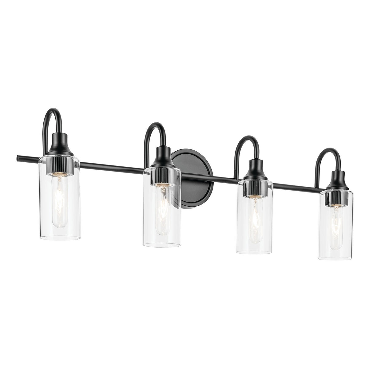 KICHLER 55212BK Kavi 31.5" 4-Light Vanity Light With Clear Glass In Black