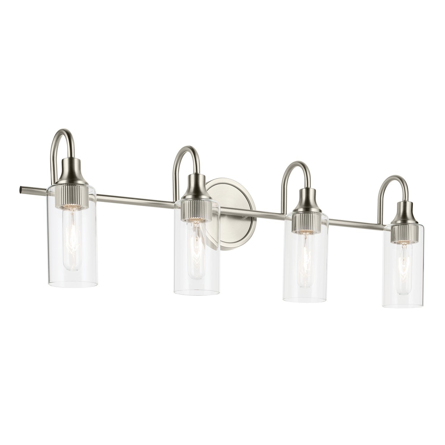 KICHLER 55212NI Kavi 31.5" 4-Light Vanity Light With Clear Glass In Brushed Nickel