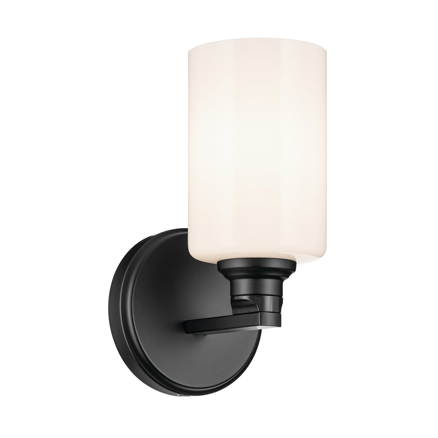 KICHLER 55224BK Gioe 9.5" 1-Light Wall Sconce With Opal Glass In Black