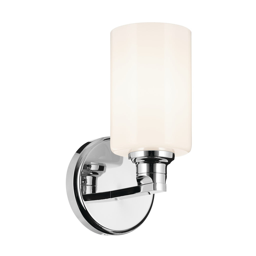KICHLER 55224CH Gioe 9.5" 1-Light Wall Sconce With Opal Glass In Chrome