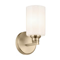 KICHLER 55224CPZ Gioe 9.5" 1-Light Wall Sconce With Opal Glass In Champagne Bronze