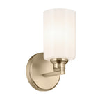 KICHLER 55224CPZ Gioe 9.5" 1-Light Wall Sconce With Opal Glass In Champagne Bronze