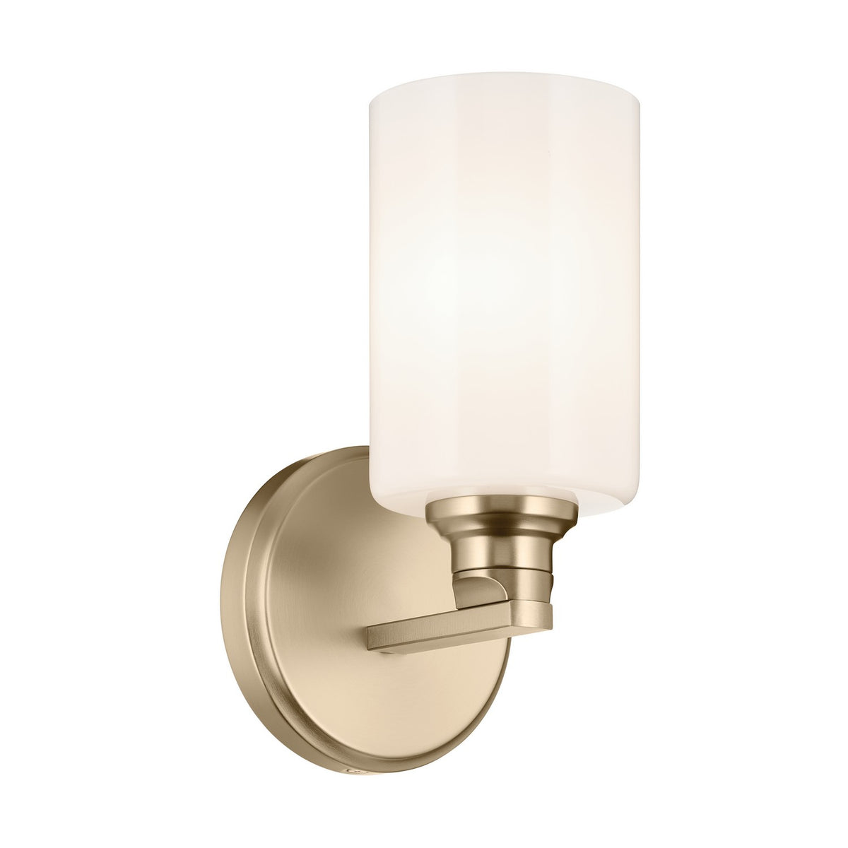 KICHLER 55224CPZ Gioe 9.5" 1-Light Wall Sconce With Opal Glass In Champagne Bronze