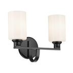KICHLER 55225BK Gioe 14.25" 2-Light Vanity Light With Opal Glass In Black