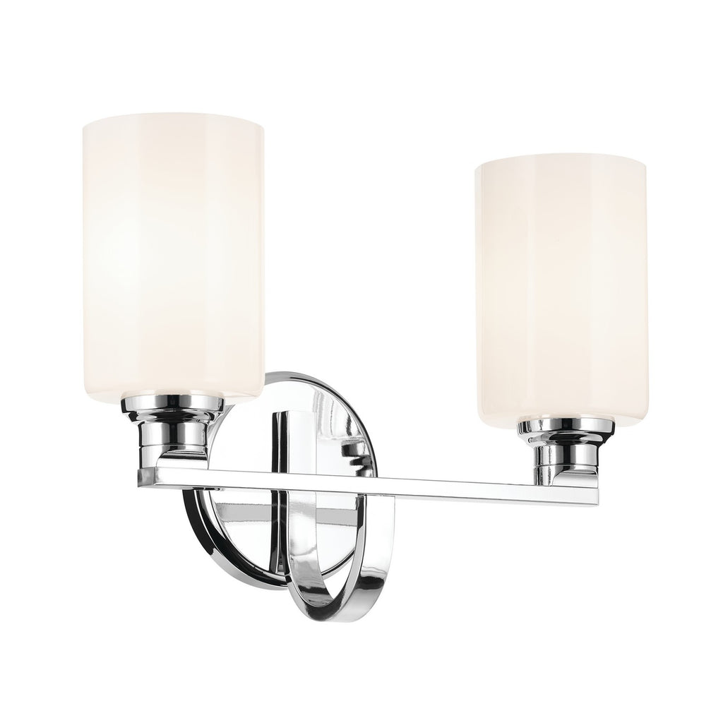 KICHLER 55225CH Gioe 14.25" 2-Light Vanity Light With Opal Glass In Chrome